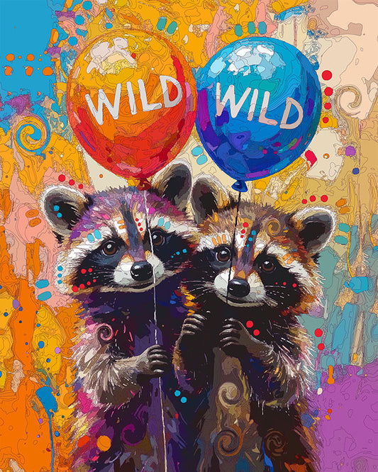 The Wild Balloon Raccoons Mini Print (Ltd. Edition) (120425)