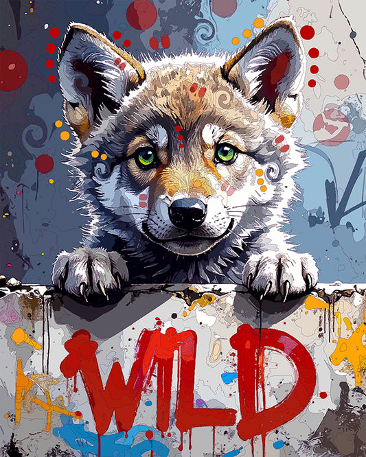 The Wild Wall Wolf Pup Mini Print (Ltd. Edition) (072525)