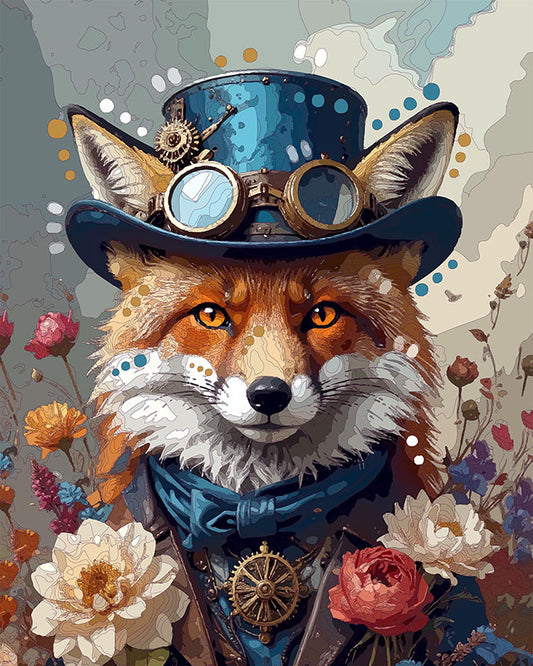 The Wildflower Steampunk Fox Mini Print (Ltd. Edition) (011626)