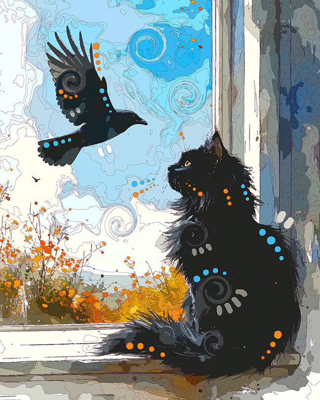 The Window Crow Watcher Mini Print (Ltd. Edition) (081926)