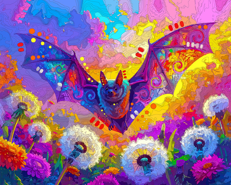 The Wish Flower Flyover Bat Mini Print (Ltd. Edition) (090726)