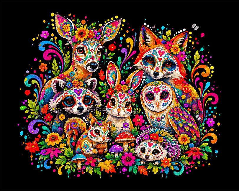 The Woodland Sugar Skull Gathering Mini Print (Ltd. Edition) (102826)