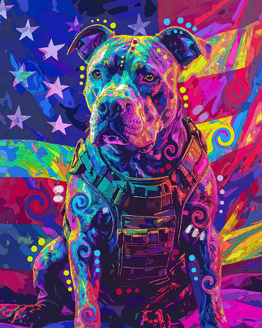The Working Patriot Pittie Mini Print (Ltd. Edition) (051926)
