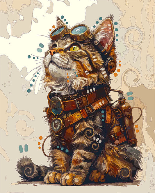 The Working Steampunk Kittie Mini Print (Ltd. Edition) (031626)
