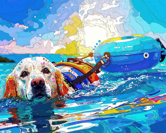 The Working Water Search Pup Mini Print (Ltd. Edition) (071625)