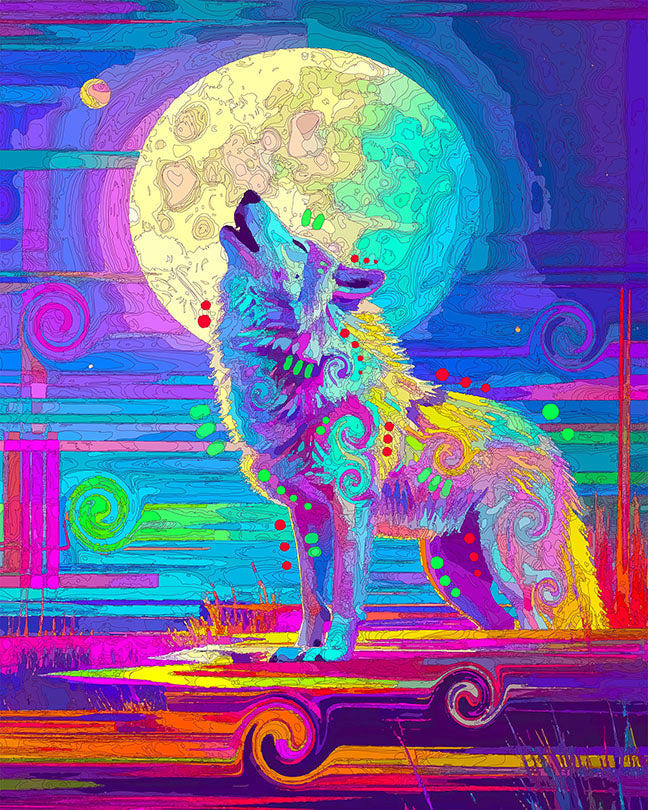The Worm Moon White Wolf Mini Print (Ltd. Edition) (022626)