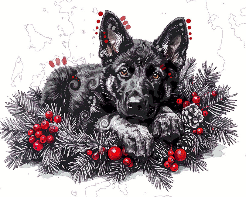 The Wreath Bed Pup Mini Print (Ltd. Edition) (112825)