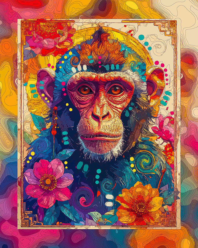 The Year Of The Monkey Chinese Zodiac SERIES Mini Print (Ltd. Edition) (091026)
