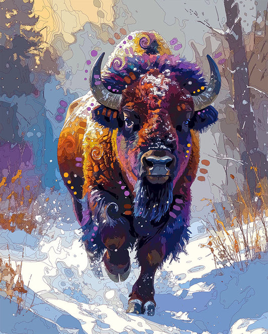 The Yellowstone Winter Bison Mini Print (Ltd. Edition) (011426)