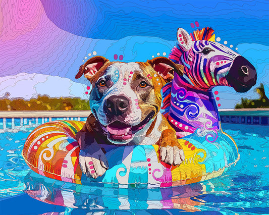 The Zebra Floatie Pittie Mini Print (Ltd. Edition) (012826)
